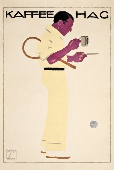 Cartel publicitario de Kaffee Hag de Ludwig Hohlwein