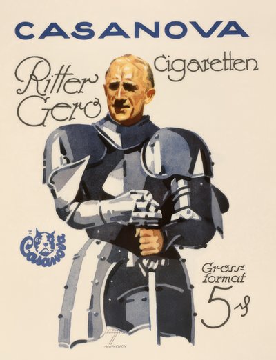 Casanova Cigarrillos / Caballero Gero de Ludwig Hohlwein