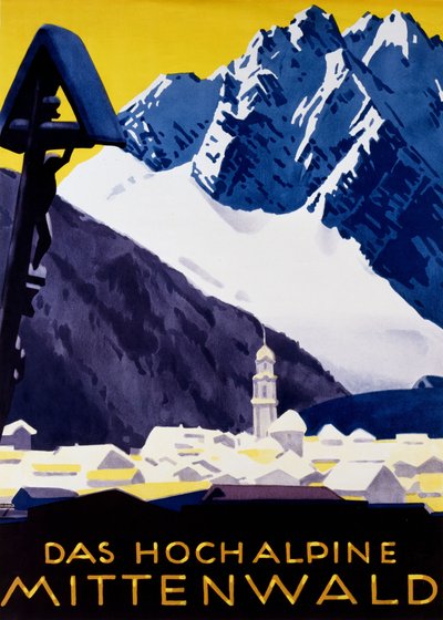 Das hochalpine Mittenwald, c. 1930 de Ludwig Hohlwein