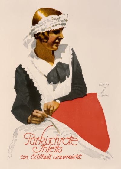 Inletts rojo turco de autenticidad inigualable de Ludwig Hohlwein