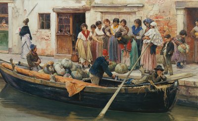 Vendedor de calabazas en Chioggia de Ludwig Johann Passini