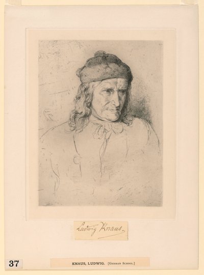 Hombre con gorro de piel de Ludwig Knaus