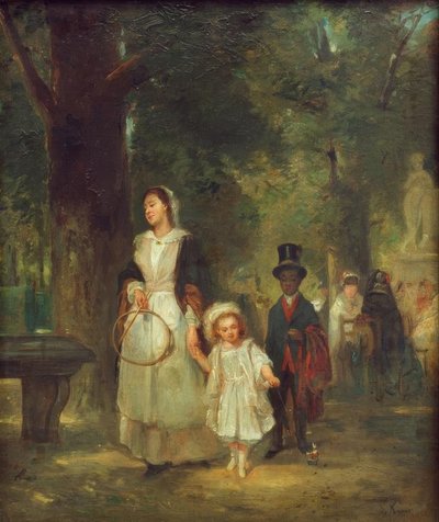 Paseo en el jardín de las Tullerías de Ludwig Knaus