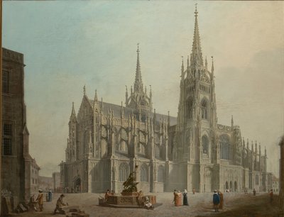 La cathedrale saint Guy de Prague - La Catedral de San Vito en Praga - Ludvik Kohl (1746-1821). Óleo sobre lienzo de Ludwig Kohl