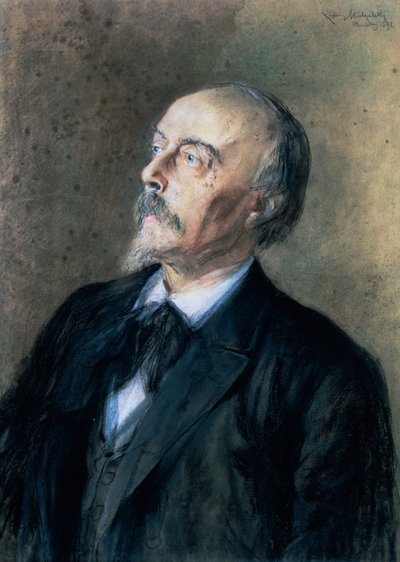 Retrato del director de orquesta, pianista y compositor alemán Hans von Bülow (Dresde) de Ludwig Michalek