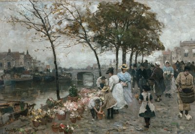 Mercado de flores junto al canal de Ludwig Munthe