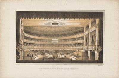 Interior del Teatro del Circo Ecuestre en San Petersburgo, 1850 de Ludwig Premazzi
