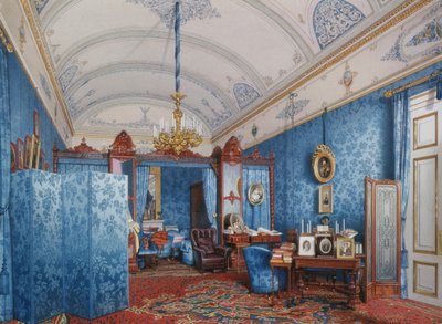 Interiores del Palacio de Invierno. El vestidor de la emperatriz María Alexandrovna de Ludwig Premazzi