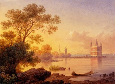 Vista del pabellón de la Rosa Ozerki en Peterhof de Ludwig Premazzi