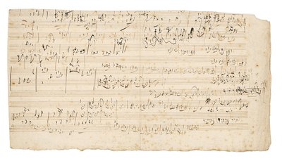 Manuscrito musical autógrafo, una hoja de boceto para el movimiento lento del Cuarteto de Cuerdas en Do, Op.59, No.3, el tercer cuarteto "Razumovsky", Viena, c.1806 de Ludwig van Beethoven