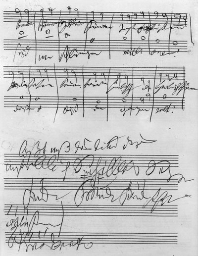 Partitura musical manuscrita (tinta sobre papel) de Ludwig van Beethoven