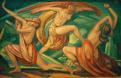 Tres mujeres bailando de Ludwig von Hofmann