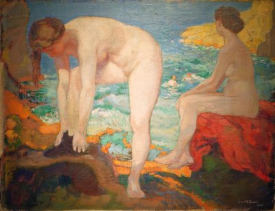 L. v. Hofmann, Bañistas en el mar de Ludwig von Hofmann