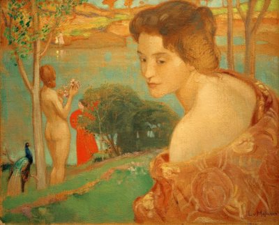 Niña en la playa de Ludwig von Hofmann