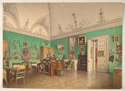 Interior del estudio del Gran Duque Mijail Nikoláievich en San Petersburgo de Luigi Premazzi