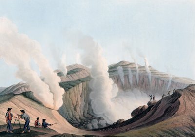 Cráter en la isla de Vulcano en el mar Tirreno, Italia de Luigi (after) Mayer
