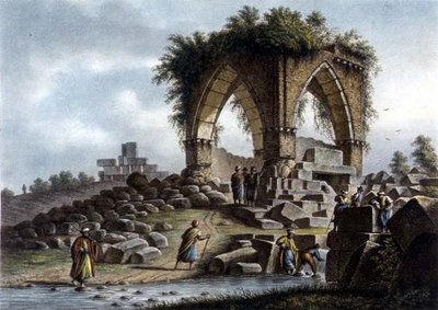 Fuente de las Serpientes, Siria, publicado por William Watts de Luigi (after) Mayer