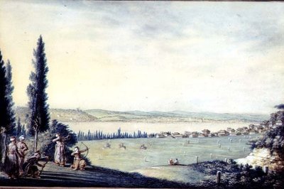 Vista de la ciudad de Cospoli y sus suburbios, hasta la mezquita de Eyup presa dall