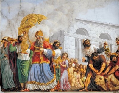 Italia, Florencia, Palazzo Pitti, David acompaña el transporte del Arca de la Alianza de Luigi Ademollo