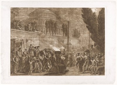Procesión en el templo antiguo de Luigi Ademollo