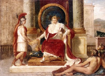 Napoleón entrega el Código de Leyes a la Diosa Roma de Luigi Agricola