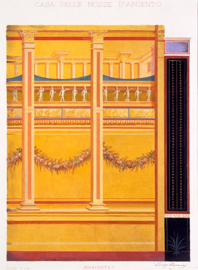 Decoraciones murales de la Casa de la Boda de Plata, Pompeya, 1897 de Luigi Bazzani