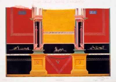 Decoraciones murales de la Casa de la Boda de Plata, Pompeya, 1898 de Luigi Bazzani
