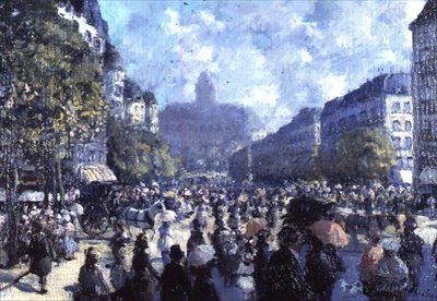 Una escena de calle continental de Luigi Chialiva