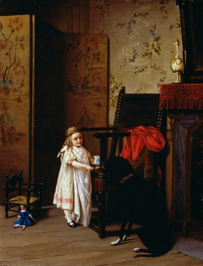 Desayuno para dos, de Luigi Crosio (1835-1915), óleo sobre tabla, 42x32 cm de Luigi Crosio