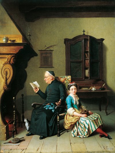Biblia del cura, de Luigi Crosio (1835-1915), óleo sobre lienzo, 51x69 cm de Luigi Crosio