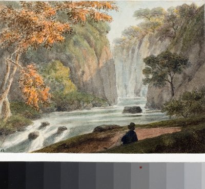 Paisaje con río y cascada de Luigi Garibbo
