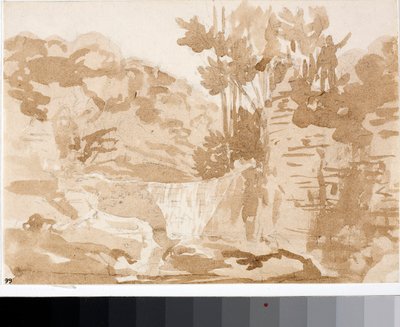 Paisaje con cascadas en Settignano, Toscana de Luigi Garibbo