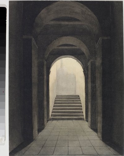 Perspectiva del corredor en el Convento de los Capuchinos, en Génova de Luigi Garibbo
