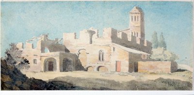Ruinas de un monasterio en la región de Génova (acuarela) de Luigi Garibbo