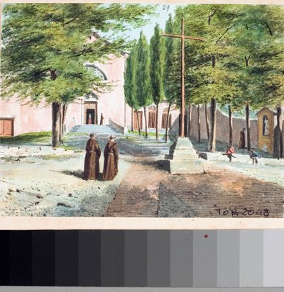 Vista de la iglesia de los Capuchinos, Génova de Luigi Garibbo