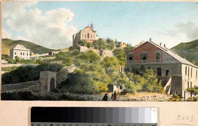 Vista de la colina y la iglesia de Oregina, Génova de Luigi Garibbo