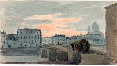Vista del puente de la Carraia, Florencia (Acuarela) de Luigi Garibbo