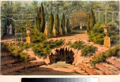 Vista del jardín de la villa Doria en Pegli cerca de Génova de Luigi Garibbo