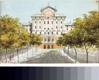 Vista del hospicio de los pobres en Génova de Luigi Garibbo