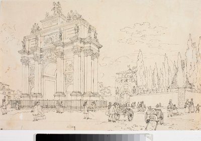 Vista del arco triunfal en Porta san Gallo, Florencia de Luigi Garibbo