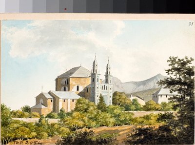 Vista sobre la iglesia de los santos Nazario y Celso en Arenzano, Génova de Luigi Garibbo