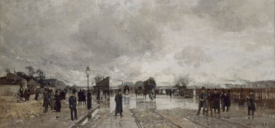 Un rincón de Bercy durante la inundación de Luigi Loir