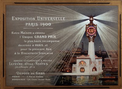Exposición Universal en París 1900: anuncio de la marca LU - Ilustración de Luigi Loir (1845-1916) de Luigi Loir