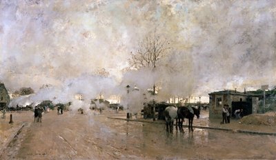 Humo en la Línea del Circuito de París, 1885 de Luigi Loir