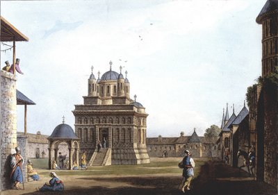Iglesia y Convento de Santa María, Turquía. En “Vistas en los dominios otomanos, en Europa, en Asia, y algunas de las islas del Mediterráneo” de los dibujos originales tomados por Luigi Mayer, Londres de Luigi Mayer