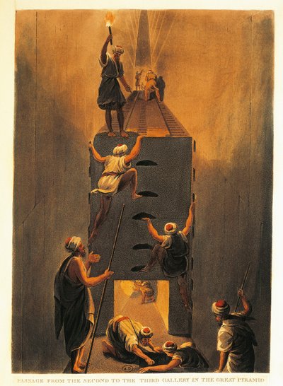 Francia, París, Pasaje de la Segunda a la Tercera Galería en la Gran Pirámide de Giza de Luigi Mayer