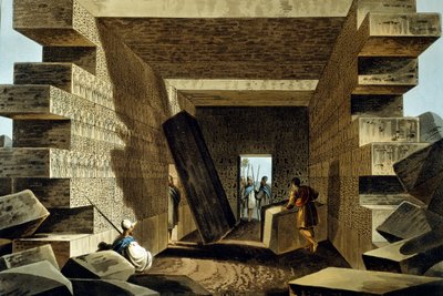 Interior del Templo de Júpiter de Luigi Mayer