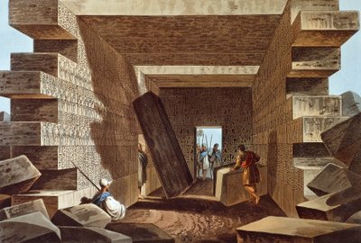 Interior del Templo de Júpiter Amón en Libia de Luigi Mayer