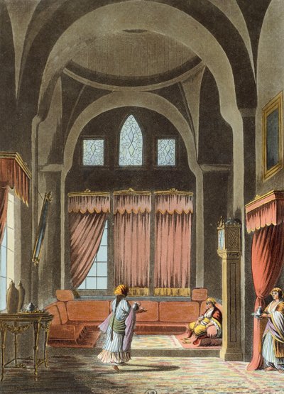 Interior de un harén en El Cairo de Luigi Mayer