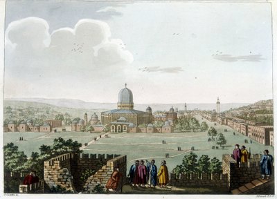 El Templo de Salomón (Mezquita en Jerusalén) - en “Vistas en los dominios otomanos, en Europa, en Asia, y algunas de las islas del Mediterráneo” de los dibujos originales tomados por Luigi Mayer, Londres de Luigi Mayer